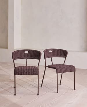 Pair of Lisson Outdoor Dining Chairs - Bordeaux - Hover Image