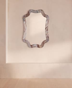 Hollis Wall Mirror - Arabescato Orobico Rosso Marble - Listing Image