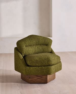 Mila Armchair - Boucle Jacquard - Olive - US - Hover Image