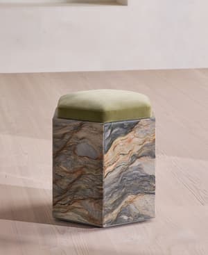 Novi Footstool - Velvet - Lichen - US - Hover Image