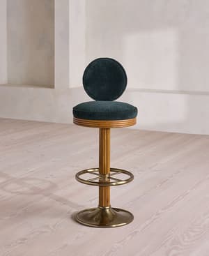 Alma Barstool - Linen Chenille - Deep Teal - US - Listing Image