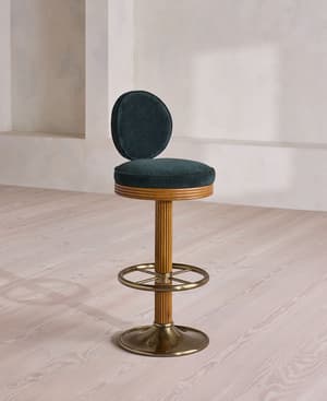 Alma Barstool - Linen Chenille - Deep Teal - US - Hover Image