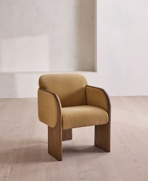 Eddie Dining Chair - Velvet - Camel - US - Hover Image