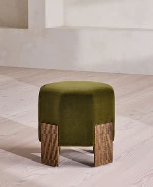Alvin Footstool - Velvet - Olive - US - Hover Image