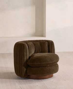 Vivienne Armchair - Linen Chenille - Chocolate - US - Hover Image