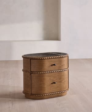 Pietro Bedside Table - Large - Michelangelo Marble - Hover Image