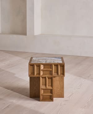 Ivy Side Table - Italian Ocean Grey Marble - Hover Image
