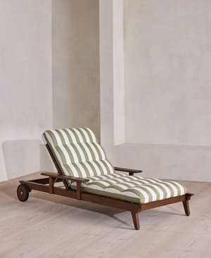 Ardingly Outdoor Chaise Lounger - Babington House Stripe - Hover Image