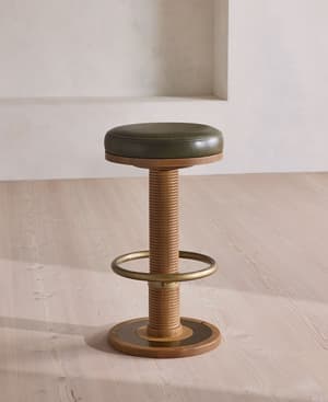Bryden Tall Barstool - Leather - Moss - UK - Hover Image