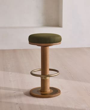 Bryden Tall Barstool - Linen - Olive - US - Hover Image
