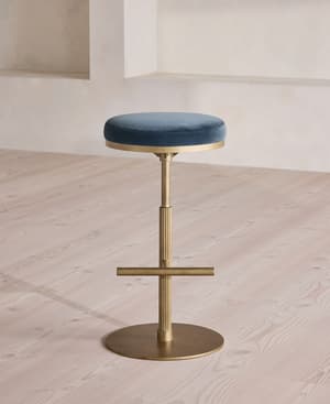 Wardell Counter Stool - Velvet - Grey Blue - UK - Listing Image