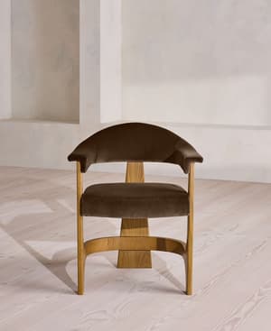 Georgina Dining Chair - Velvet - Chocolate - UK - Hover Image