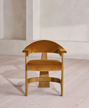 Georgina Dining Chair - Velvet - Mustard - UK - Hover Image