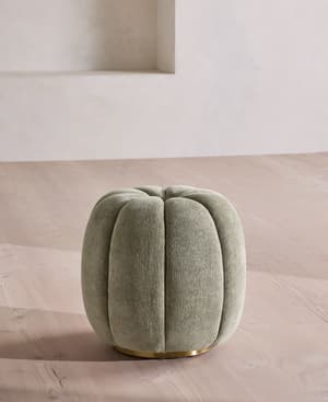 Sofia Footstool - Linen Chenille - Sage - UK - Hover Image