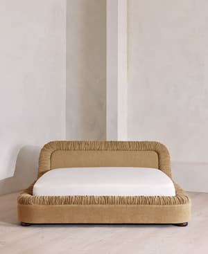 Vara Bed - King - Linen Chenille - Sand - Hover Image