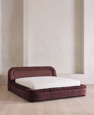 Vara Bed - King - Linen Chenille - Bordeaux - US - Hover Image