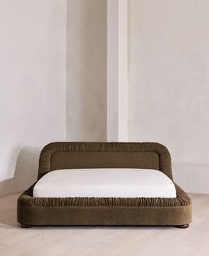 Vara Bed - Queen - Linen Chenille - Chocolate - US - Hover Image