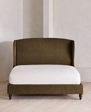 Rivas Bed - King - Linen Chenille - Chocolate - Hover Image