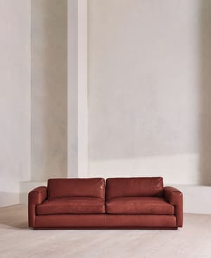 Mossley Three Seater Sofa - Leather - Sangria - US - Listing Image