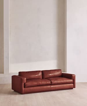 Mossley Three Seater Sofa - Leather - Sangria - US - Hover Image