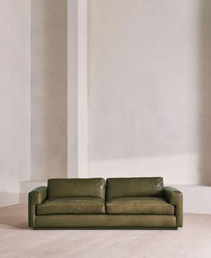 Mossley Three Seater Sofa - Leather - Moss - UK - Listing Image