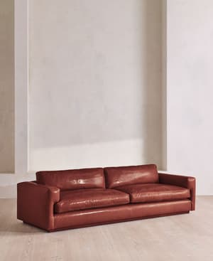 Mossley Four Seater Sofa - Leather - Sangria - US - Hover Image