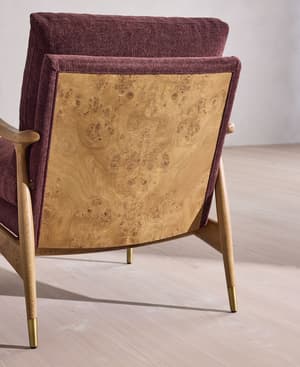 Theodore Burl Armchair - Linen Chenille - Bordeaux - US - Hover Image