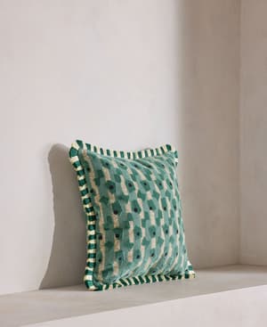 Jeremiah Square Cushion - Aqua - Hover Image