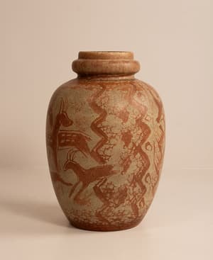 Vintage Painted Vase - Ceramic - Hover Image