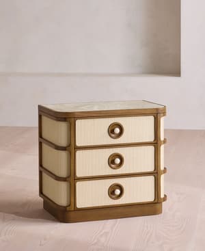 Leo Bedside Table - Royal Diana Marble - Hover Image