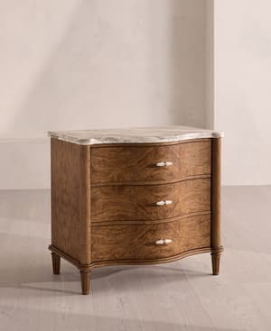 Valerie Three Drawer Dresser - Arabescato Corchia Marble - Hover Image