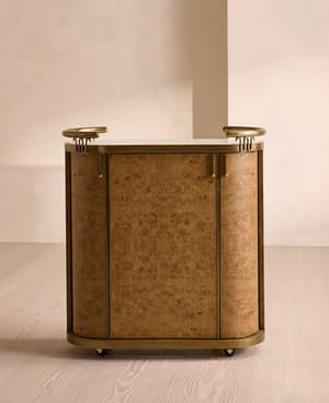 Athos Bar Cart - Calcutta Aura Marble - Hover Image