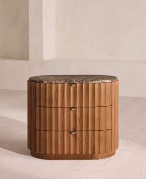 Railton Bedside Table - Dark Emperador Marble - Large - Hover Image