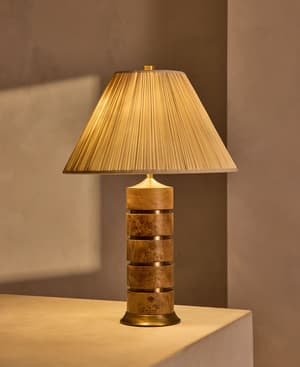Clover Table Lamp - Mappa Burl - UK - Hover Image