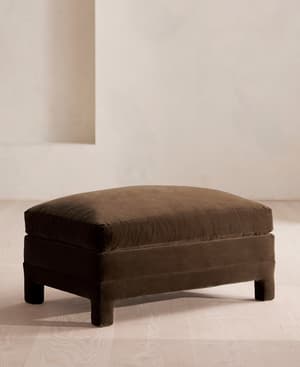 Ashford Ottoman - Velvet - Chocolate - Listing Image