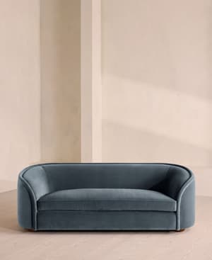Conall Three Seater Sofa - Velvet - Grey Blue - Hover Image