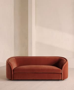 Conall Three Seater Sofa - Velvet - Rust - US - Hover Image
