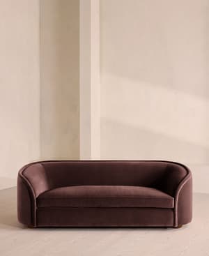 Conall Three Seater Sofa - Velvet - Aubergine - UK - Hover Image