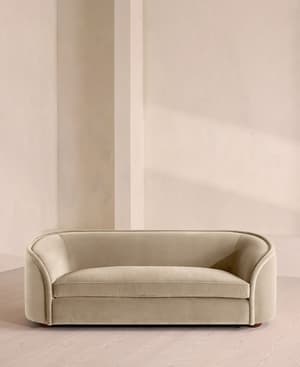 Conall Three Seater Sofa - Velvet - Oyster - UK - Hover Image