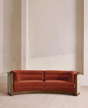 Belmont Sofa - Three Seater - Velvet - Rust - UK - Hover Image