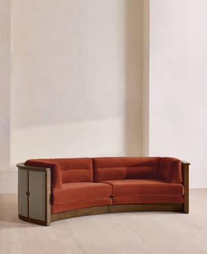 Belmont Sofa - Three Seater - Velvet - Rust - US - Listing Image