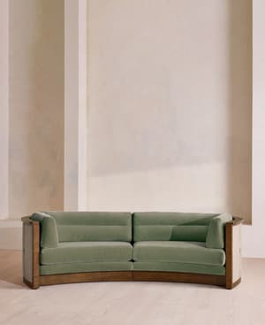 Belmont Sofa - Three Seater - Velvet - Seafoam - US - Hover Image