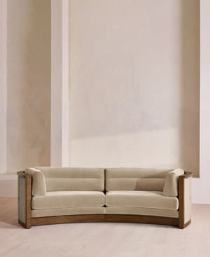 Belmont Sofa - Three Seater - Velvet - Oyster - US - Hover Image