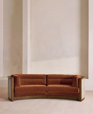 Belmont Sofa - Three Seater - Velvet - Cinnamon - UK - Hover Image