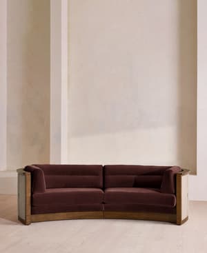 Belmont Sofa - Three Seater - Velvet - Aubergine - UK - Hover Image