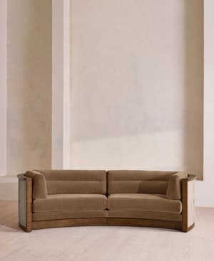 Belmont Sofa - Three Seater - Velvet - Truffle - US - Hover Image