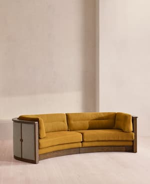Belmont Sofa - Three Seater - Linen - Turmeric - US - Listing Image