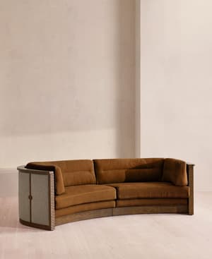 Belmont Sofa - Three Seater - Linen - Terracotta - US - Listing Image