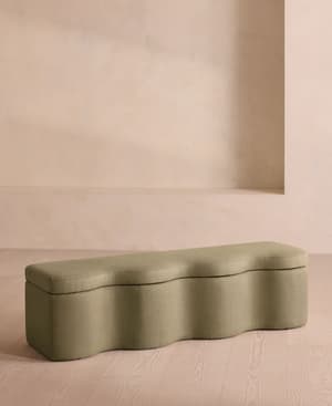 Eli Storage Bench - Linen - Sage - Hover Image