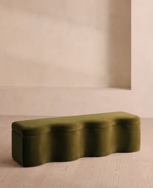 Eli Storage Bench - Olive Velvet - Listing Image